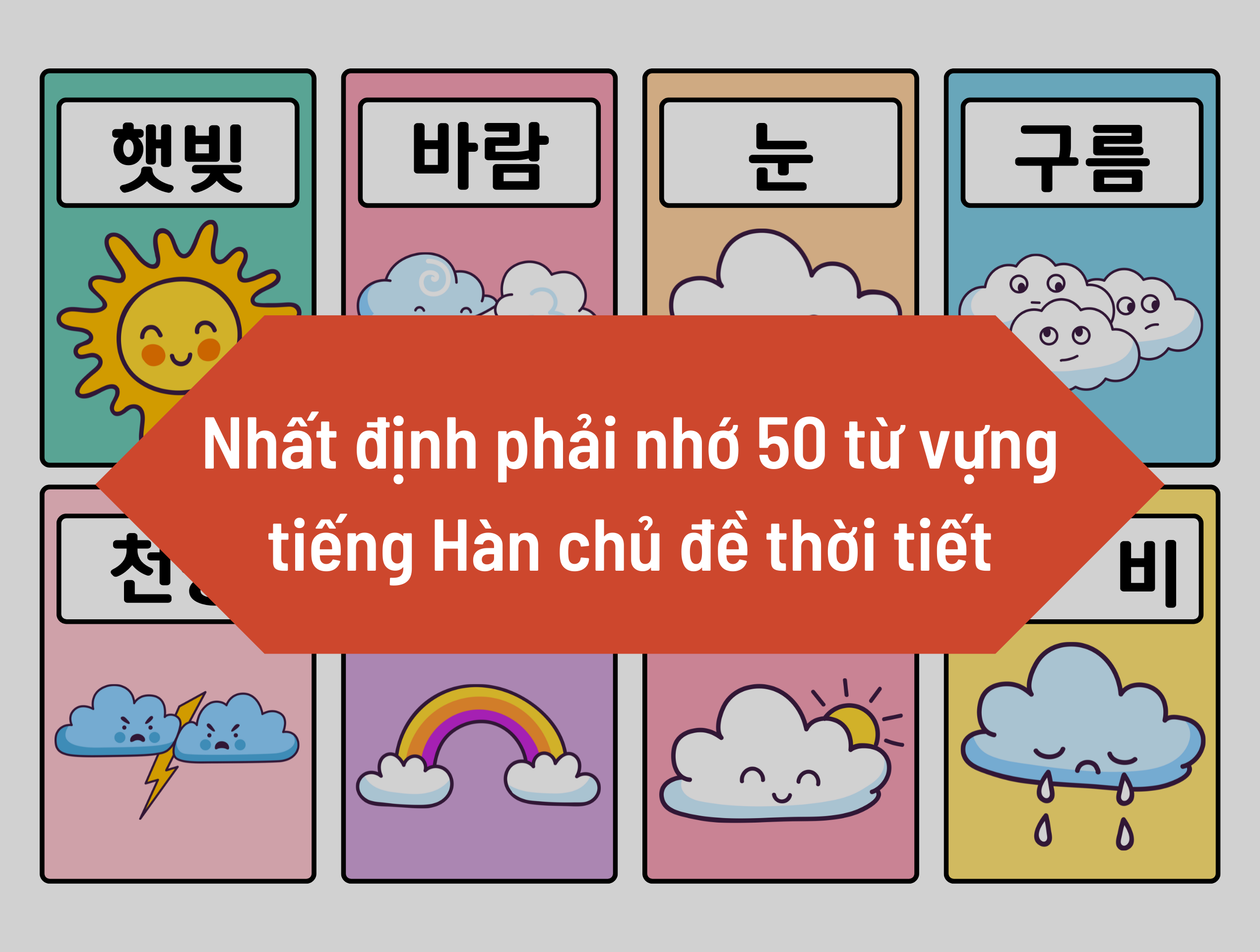 Nhất định phải nhớ 50 từ vựng tiếng Hàn chủ đề thời tiết